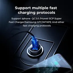 Адаптер автомобільний JOYROOM Mini dual-port Smart car charger C-A09 2USB 5A 30 W - мініатюра 5