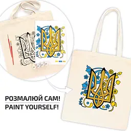 Набір екосумка-розмальовка „Тризуб“ бавовна 220 г/м2 38х42см ROSA Talent [CD] - мініатюра 4