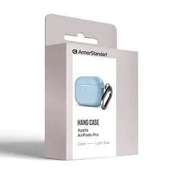Силіконовий чохол для навушників Apple AirPods Pro, Hang Case, блакитний, ультратонкий захисний кейс товщиною 2 мм, захист від подряпин, пилу та ударів, компактний, з карабіном для кріплення, ArmorStandart (ARM56063) - мініатюра 8