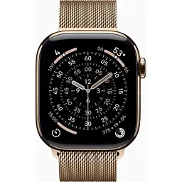 Смарт-годинник Apple Watch Series 11 GPS + Cellular 42mm Gold Titanium Case with Gold Milanese Loop (MF8Y4RK/A) - мініатюра 2