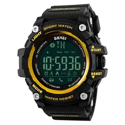 Спортивний годинник з Bluetooth Skmei 1227 Чорний з жовтим - мініатюра 2