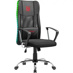 Крісло ігрове Defender Totem поліуретан 50мм,сітка, RGB, Чорний - мініатюра 2