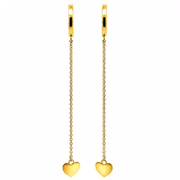 Сережки з жовтого золота Ніжні серця (з40068)