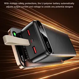 Повербанк Awei PA12 на 30000 mah 22.5W Чорний, зовнішній акумулятор роутера — телефона, потужний powerbank - мініатюра 6
