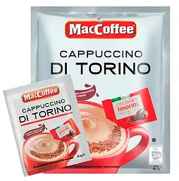 Напій кавовий Maccoffee Cappuccino di Torino 3в1 з темним шоколадом 20*25 г