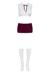 Рольовий костюм - Obsessive Student Set White/Burgundy L/XL - мініатюра 3