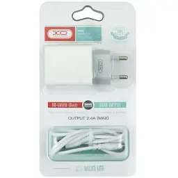 Зарядний пристрій мережевий XO L65 2.4 A 2xUSB білий - мініатюра 2