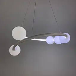 Дизайнерська біла LED люстра з акриловими кульками | Line F | Арт. 901-600 WT LED+G9*2 - мініатюра 8