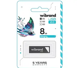 USB Flash Wibrand USB 2.0 Stingray 8Gb Grey - мініатюра 2