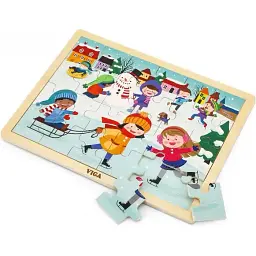 Дерев'яний пазл Viga Toys Пори року Зима 24 елементи (51272) - мініатюра 2