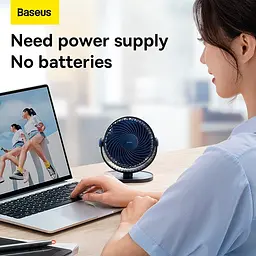 Вентилятор Baseus USB переносний Serenity Desktop Fan 3 W (ACYY000002) - мініатюра 4