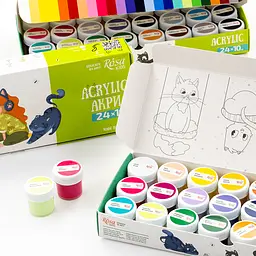 Набір акрилових фарб Cats 24×10 мл ROSA Kids (4823098545866) - мініатюра 4