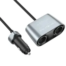 Автомобільний зарядний - розгалужувач HOCO Z51 Establisher 2-in-1 cigarette lighter 147W - мініатюра 5
