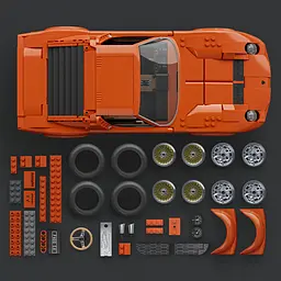 Колекційна машинка-конструктор Mattel Brick Shop Premium Lamborghini ‘71 Miura P400 SV (JHF61) - мініатюра 3