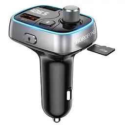 Автомобільний FM модулятор (трансмітер) Borofone Sunlight QC3.0 Дисплей Підсвічування (BC32) - мініатюра 2