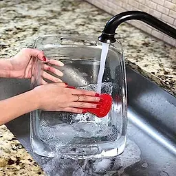 Губка мочалка прихватка для посуду силіконова Better Sponge 4 в 1, Kitchen Master Помаранчевий 85753 - мініатюра 4