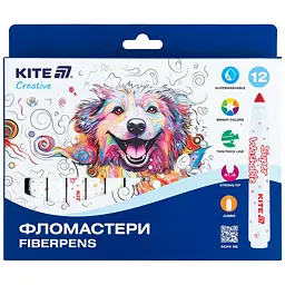 Фломастери Kite Creative Superwashable Jumbo 12 кольорів (K-1155)