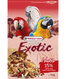 Додатковий корм для папуг Versele-Laga Prestige Premium Parrots Exotic Nuts Mix екзотичні горіхи 750 г (217825)