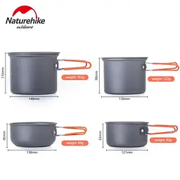 Набір туристичного посуду Naturehike NH15T401-G (4 шт.) - мініатюра 5