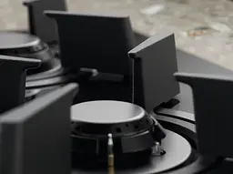 Варильна поверхня газова на склі Electrolux 75 см чугун електронне керування Hob2Hood чорний - мініатюра 3