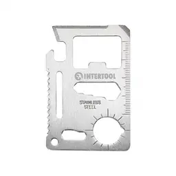 Мультитул картка 11 в 1 Intertool HT-0589, з відкривачкою, ножем, викруткою, лінійкою та ключами - мініатюра 2