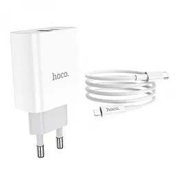 Мережевий зарядний пристрій Hoco C80A Rapido PD18W+QC3.0 charger set Type-C to Lightning - мініатюра 3