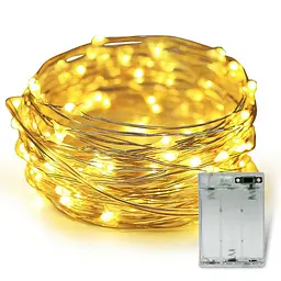 Світлодіодна гірлянда Sun Lamp Крапля Роси 100 LED, 10м тепле біле світло, батарейки 3 АА