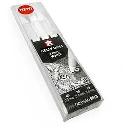 Набір гелевих ручок Sakura Basic White 3 розміри (05-08-10) Білі - мініатюра 5
