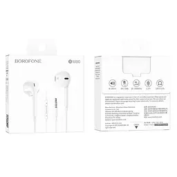 Навушники Borofone BM80, 3.5мм, 1.2м, білий - мініатюра 3