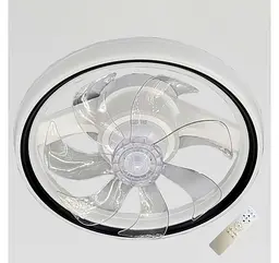 Стельова LED-люстра-вентилятор Artlight FS306BK, біла з чорною окантовкою, 73 Вт, від 10-18 м² - мініатюра 3