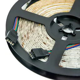 Світлодіодна стрічка різнокольорова з пультом та контролером rgb led strip 220v LED 5050 SMART Bluetooth - мініатюра 4