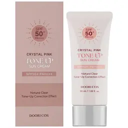 Крем тонуючий сонцезахисний Doori Cos Crystal Pink Tone Up Sun Cream SPF 50+ PA++ 50 мл - мініатюра 2
