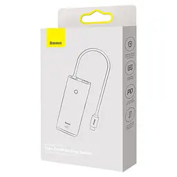 Док-станція мульти - хаб-адаптер Baseus Lite Series 6-Port Usb-C WKQX050101 - мініатюра 6