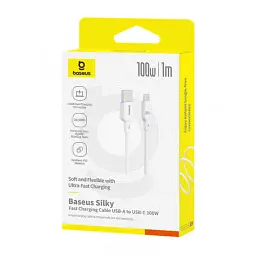 Кабель Baseus Silky Series Cable USB to Type-C 100W 1m P10377703213-00 White - мініатюра 4