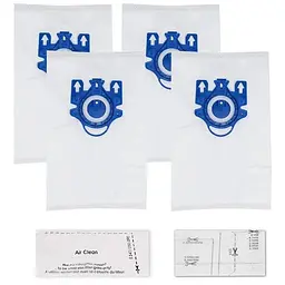 Пилозбірники 4 шт. AirClean 3D, Тип GN пилососу Miele S2, S5, S8, Classic C1, Complete C2, C3 + 2 фільтри