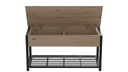 Банкетка з ящиком Ferrum-decor Дрейк 1 550x1000x400 метал Чорний ДСП Дуб Сан-Марино 16 мм (FRD-103046) - мініатюра 4