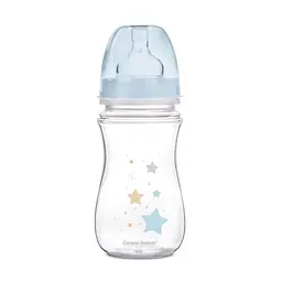 Пляшка з широким отвором антиколікова "Newborn baby" 240 мл Сині зірки