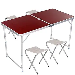 Розкладний стіл - валіза з 4 стільцями Folding Table для пікніка, риболовлі, дачі, 120х60 см - мініатюра 4