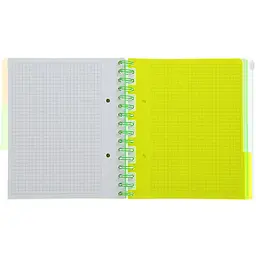 Зошит на пружині Buromax Neon В5 (170x205) 120 аркушів 3 PVC розділювачі зелений (BM.24359911-04) - мініатюра 2