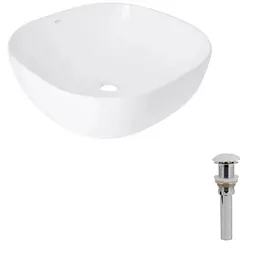 Раковина накладна Qtap Kolibri 425x425x140 White з донним клапаном QT1011K396WN48468 - мініатюра 3