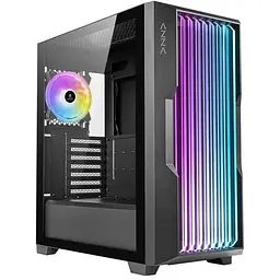 Корпус AZZA GUARDIAN GLASS, чорний, без БЖ, Mid Tower, для E-ATX / ATX / Micro ATX / Mini ITX, Type-C / 2xUSB 3.0, макс. CPU - 170