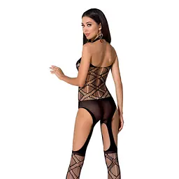 Бодістокінг Passion BS060 комбінезон імітація трусиків та гольфиків S/M/L black - мініатюра 2