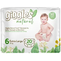 Підгузки Giggles Natural 6 Extra Large 15+ кг 20 шт (8680131206421)