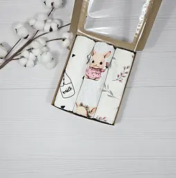 Набір пелюшок дитячих a.l.babybox Мрійливі Зайченята 50х80/100х80 см 3 шт. (30464654)