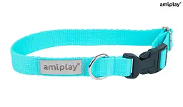 Нашийник для собак Amiplay Samba M, 25–40 × 2 см, бірюзовий