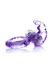 Ерекційне кільце Boss Series Rabbit Vibro Cock Ring 7.5 см фіолетовий - мініатюра 2