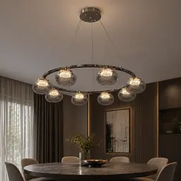 Світлодіодна люстра підвісна Artlight LQ7125-8 з вісьма графітовими плафонами, 50W