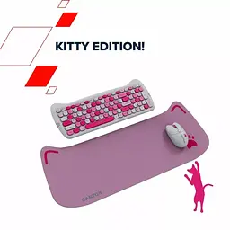 Комплект Canyon HSET-W6 Kitty Edition Wireless UA Pink (CNS-HSETW6PK) - мініатюра 7