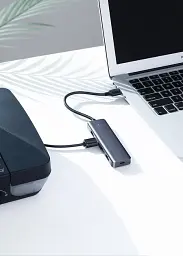 USB-хаб UGREEN CM219 4-in-1 USB Type-C to 4xUSB 3.0 HUB Space Gray - мініатюра 4