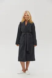 Халат unisex Lotus Home - Bold New Microcotton antrasit махровий 2XL - мініатюра 3